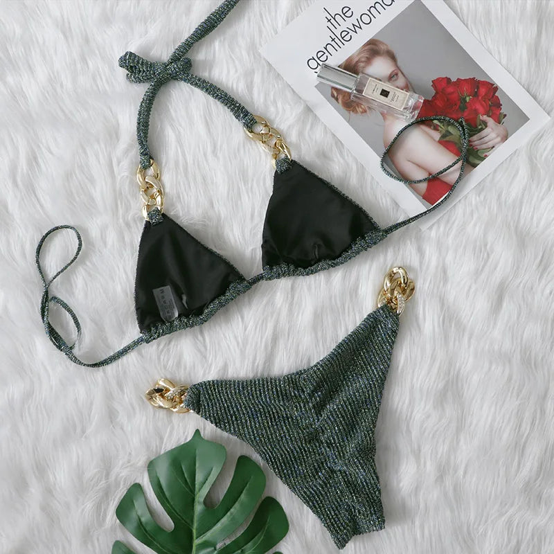 Biquíni Nidóre Lux Rhinestone – Elegância com Brilho