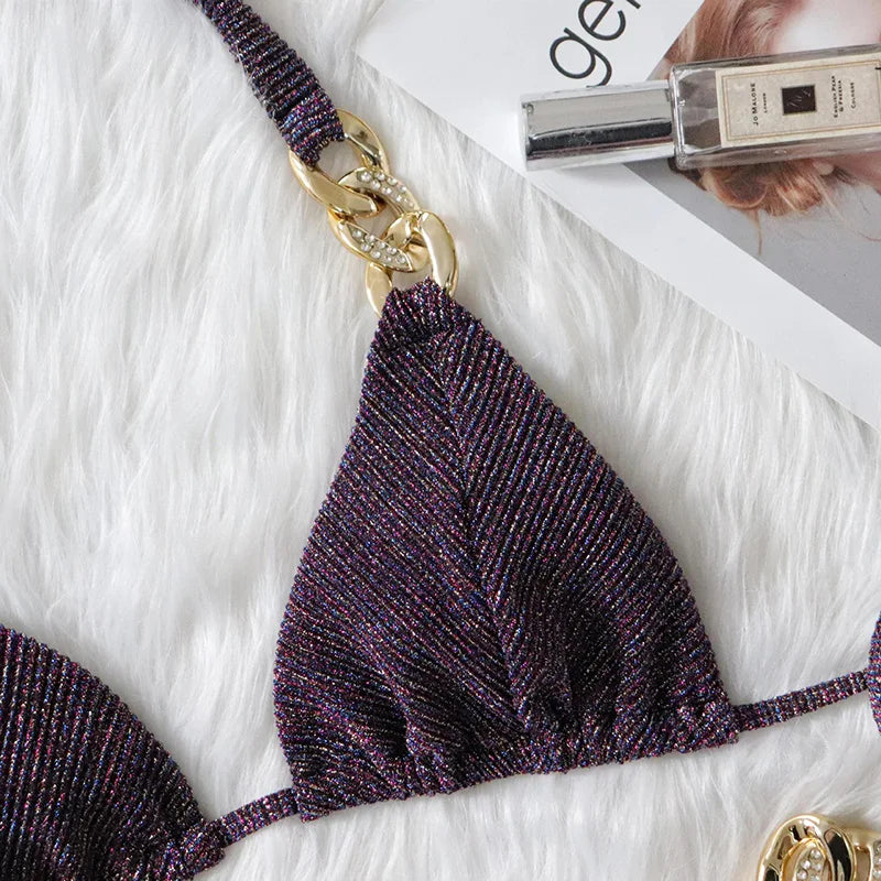 Biquíni Nidóre Lux Rhinestone – Elegância com Brilho