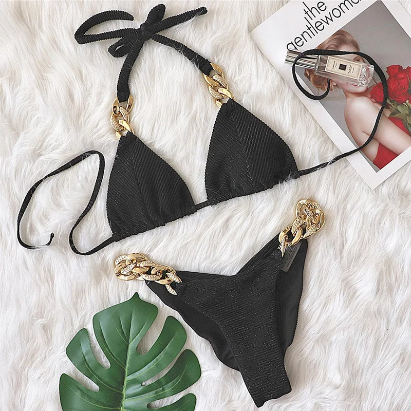 Biquíni Nidóre Lux Rhinestone – Elegância com Brilho