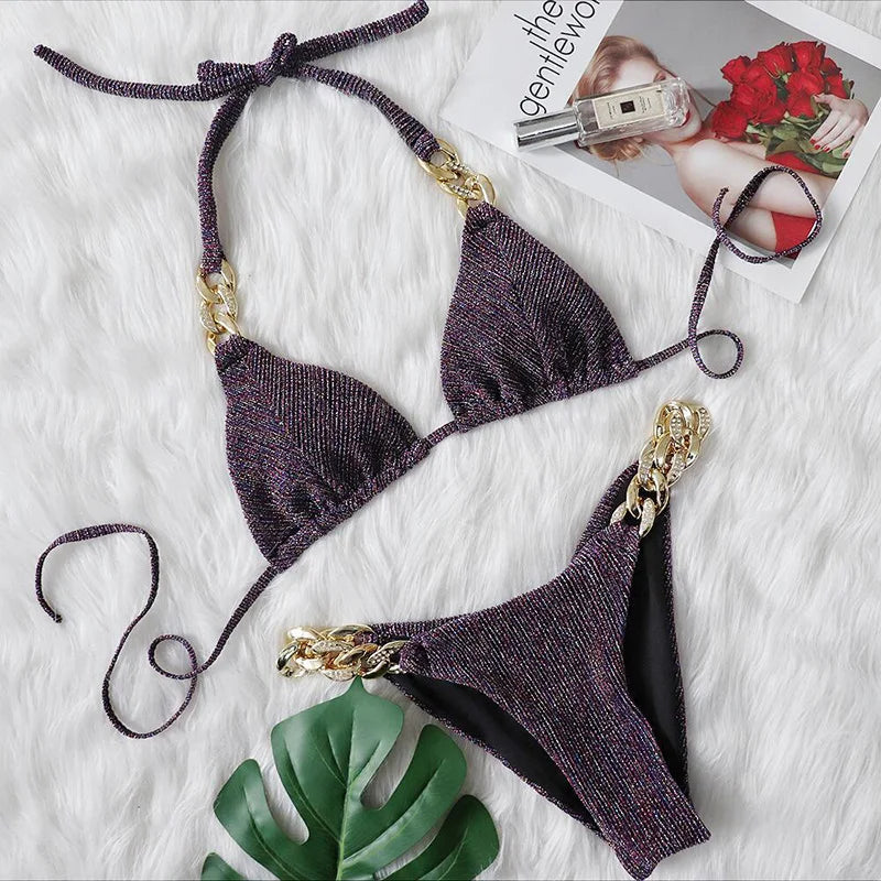 Biquíni Nidóre Lux Rhinestone – Elegância com Brilho