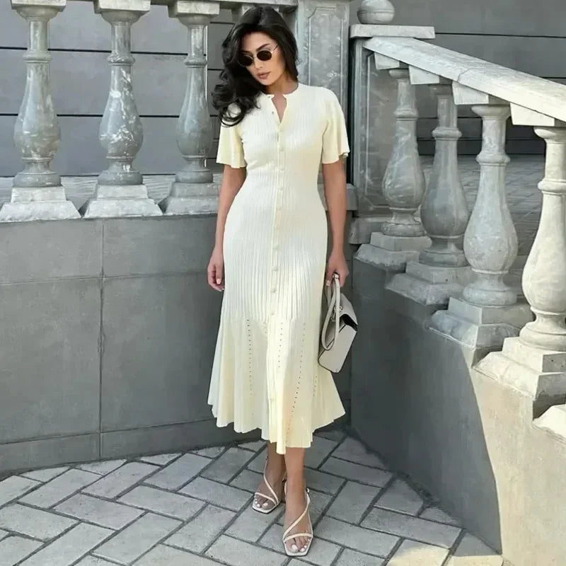 Vestido Maxi de Malha Patchwork