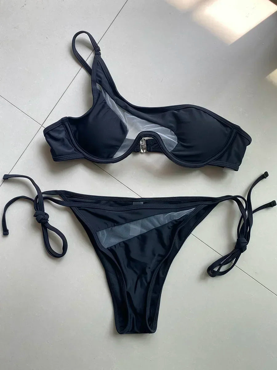 Biquíni Nidóre Asymmetric Mesh – Modernidade e Charme