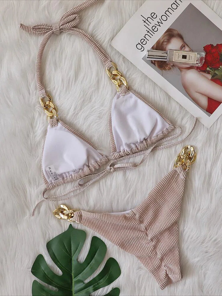 Biquíni Nidóre Lux Rhinestone – Elegância com Brilho
