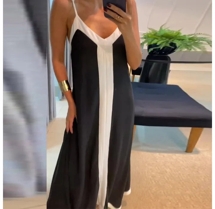 Vestido Longo Minimalista Nidóre – Elegância Urbana