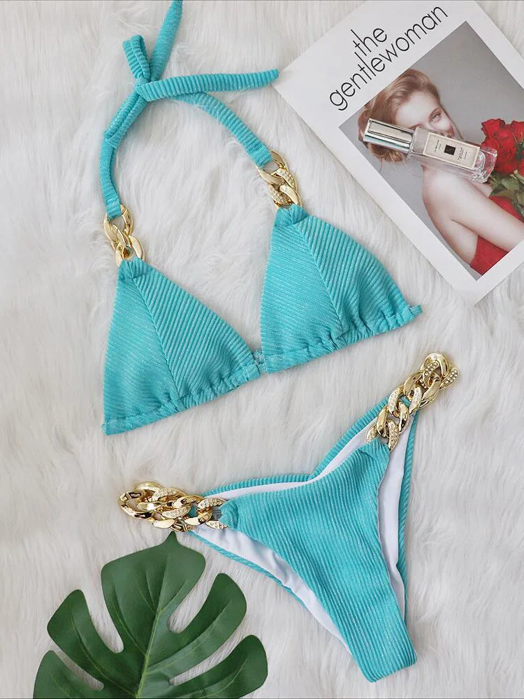 Biquíni Nidóre Lux Rhinestone – Elegância com Brilho