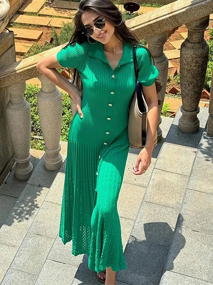Vestido Maxi de Malha Patchwork