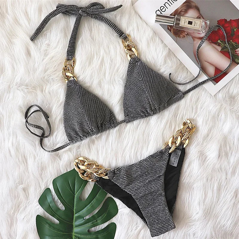 Biquíni Nidóre Lux Rhinestone – Elegância com Brilho