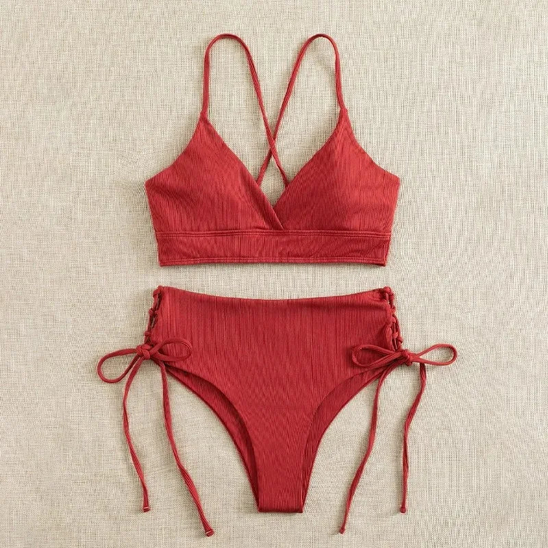 Biquíni Nidóre High-Waist – Elegância e Conforto