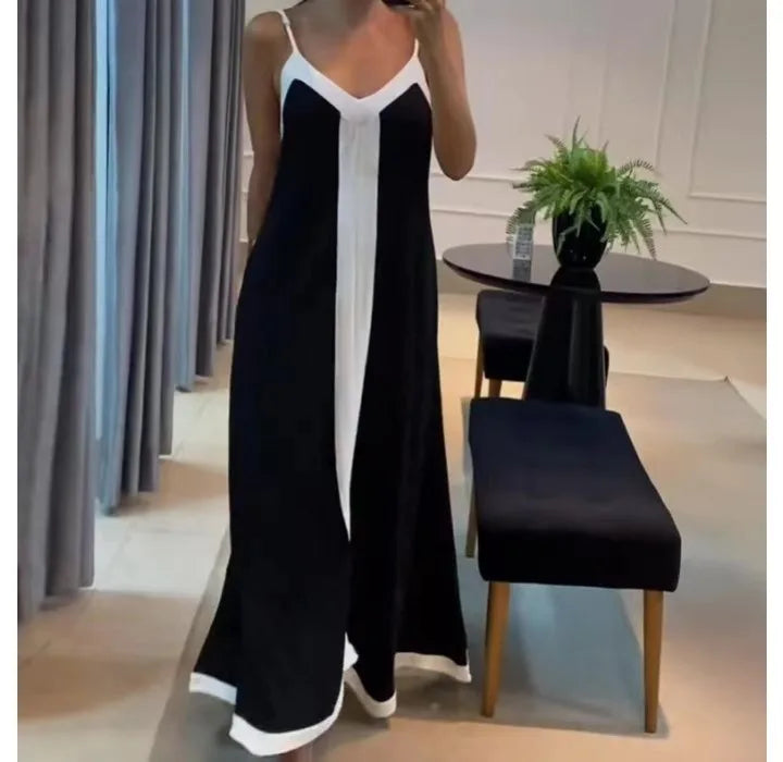 Vestido Longo Minimalista Nidóre – Elegância Urbana