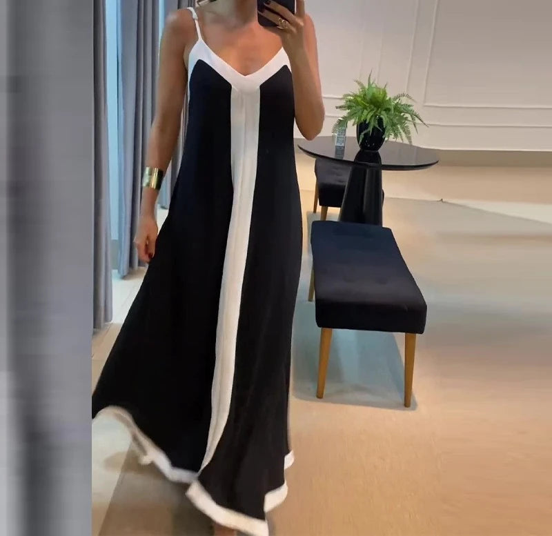 Vestido Longo Minimalista Nidóre – Elegância Urbana