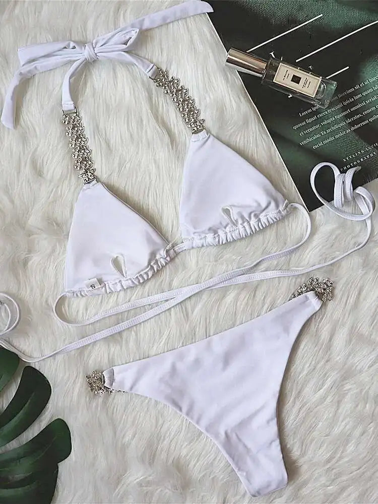 Biquíni Nidóre Lace-Up – Elegância Minimalista