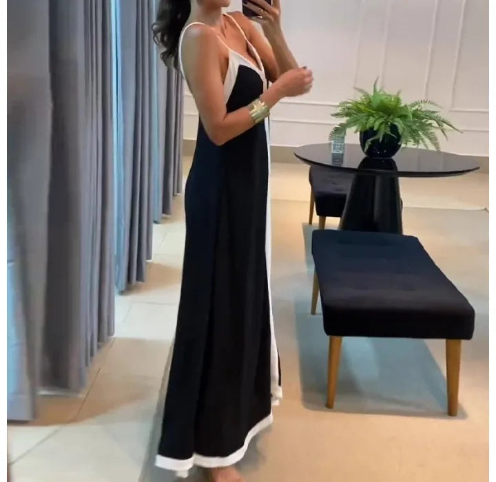 Vestido Longo Minimalista Nidóre – Elegância Urbana