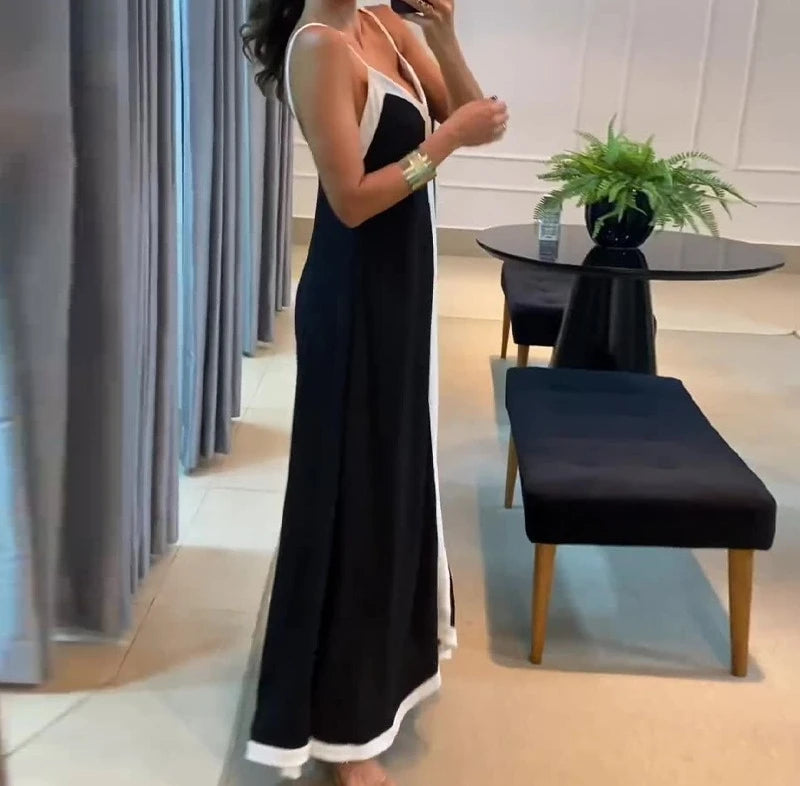 Vestido Longo Minimalista Nidóre – Elegância Urbana