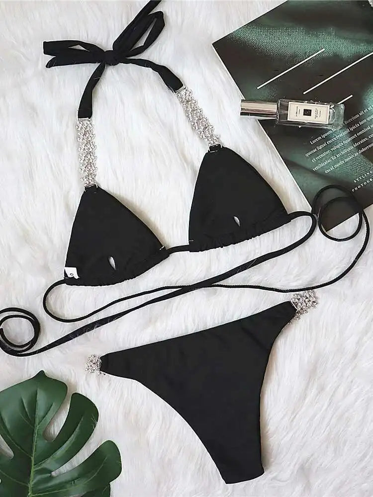 Biquíni Nidóre Lace-Up – Elegância Minimalista