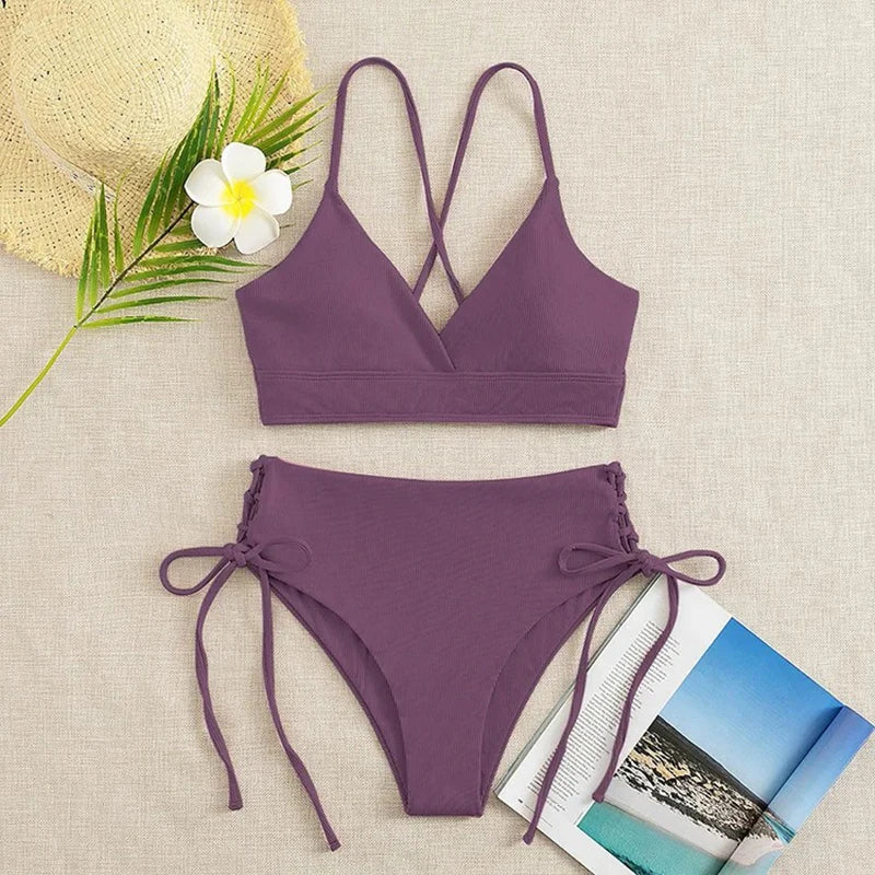 Biquíni Nidóre High-Waist – Elegância e Conforto