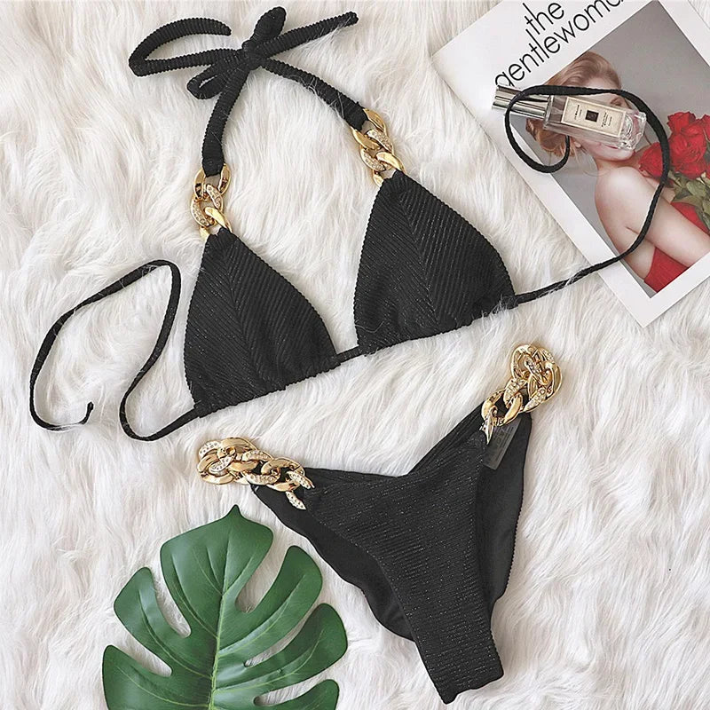 Biquíni Nidóre Lux Rhinestone – Elegância com Brilho