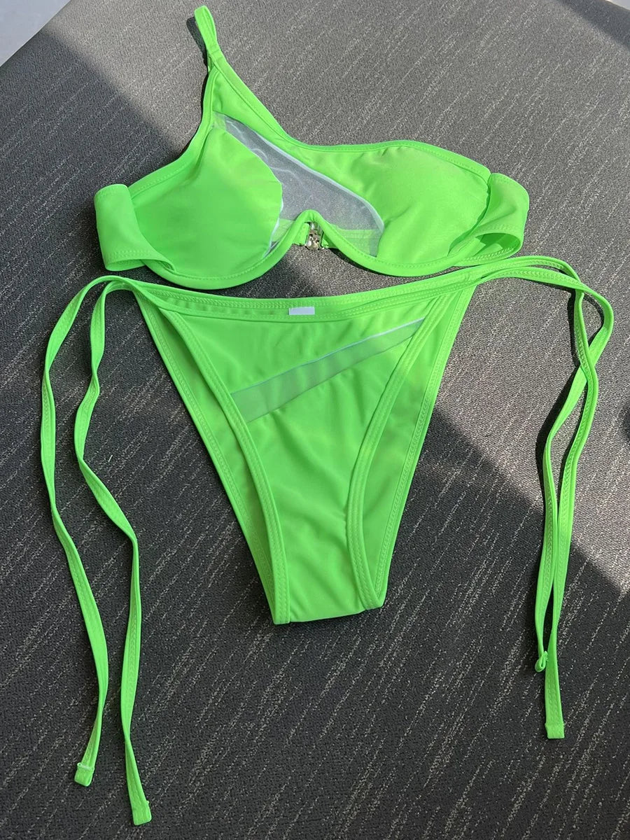 Biquíni Nidóre Asymmetric Mesh – Modernidade e Charme