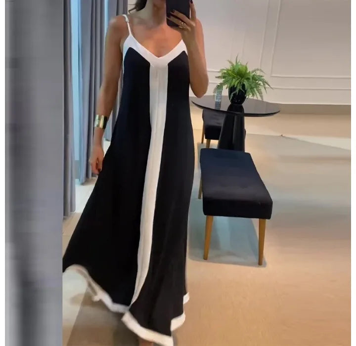 Vestido Longo Minimalista Nidóre – Elegância Urbana