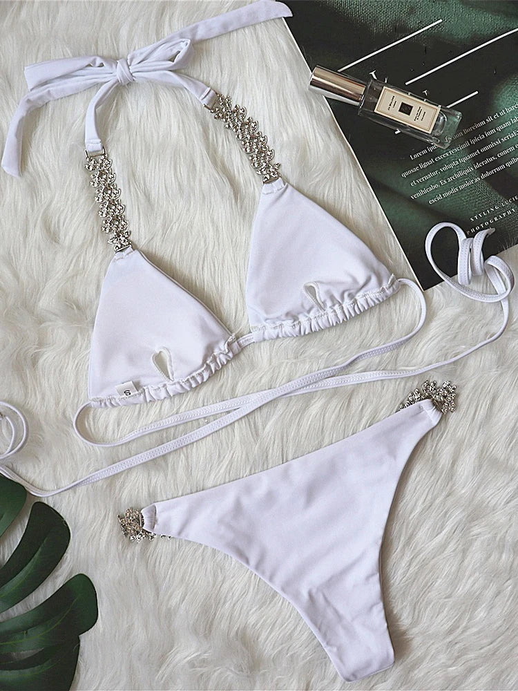 Biquíni Nidóre Lace-Up – Elegância Minimalista