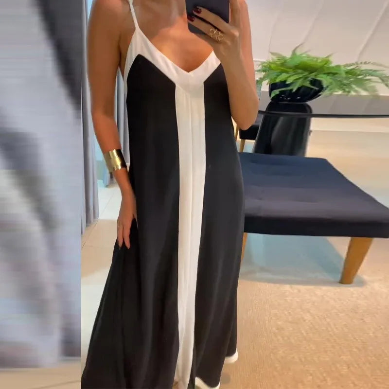 Vestido Longo Minimalista Nidóre – Elegância Urbana