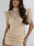 Vestido Curto de Renda Noir Nidóre