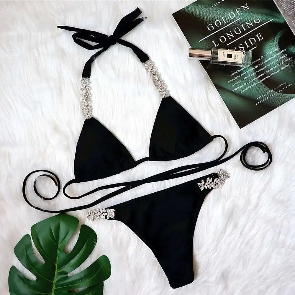 Biquíni Nidóre Lace-Up – Elegância Minimalista
