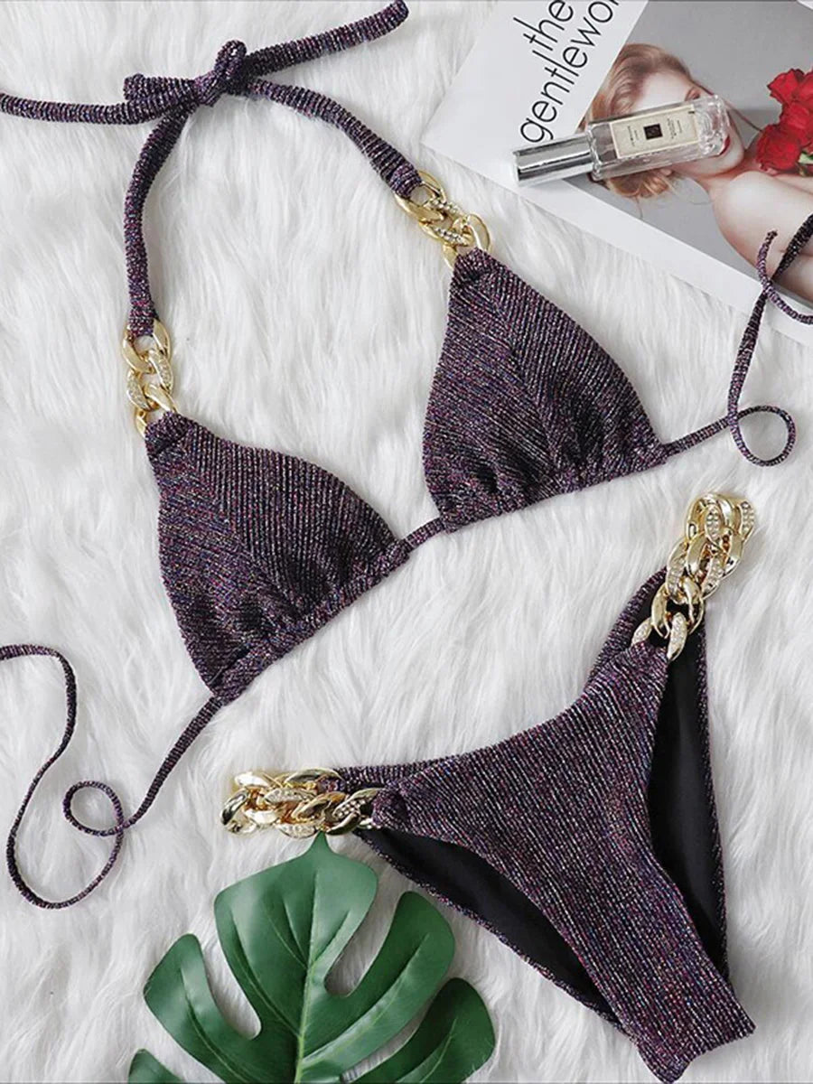 Biquíni Nidóre Lux Rhinestone – Elegância com Brilho