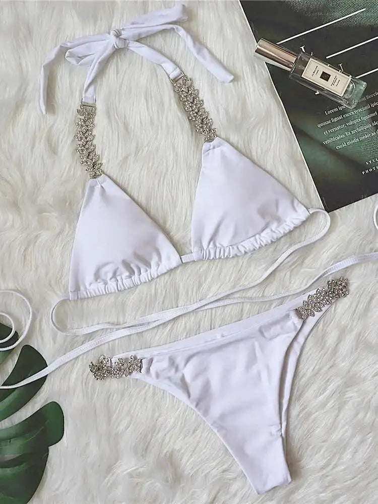 Biquíni Nidóre Lace-Up – Elegância Minimalista