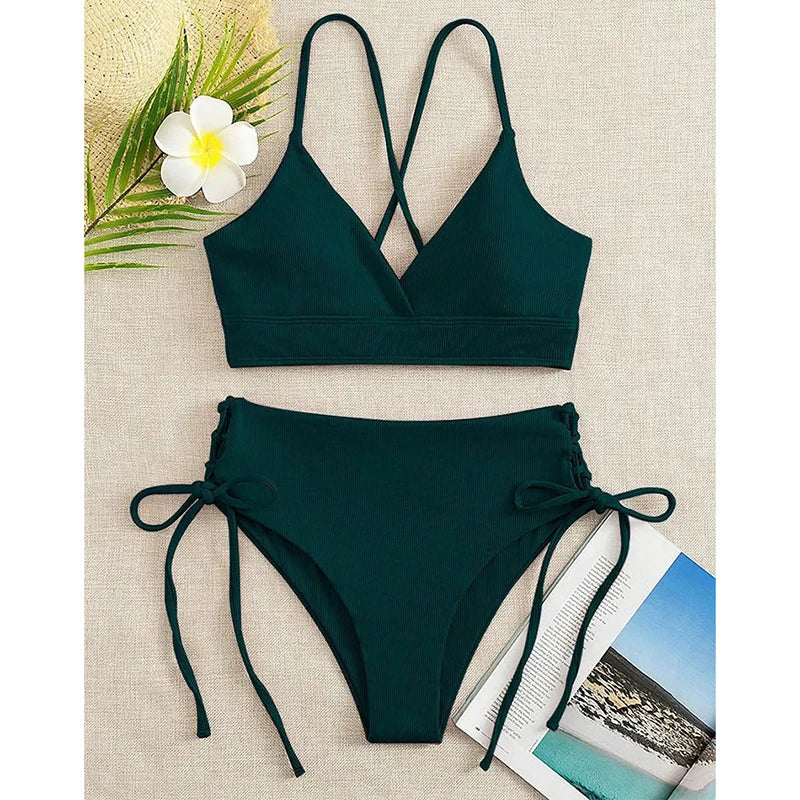 Biquíni Nidóre High-Waist – Elegância e Conforto