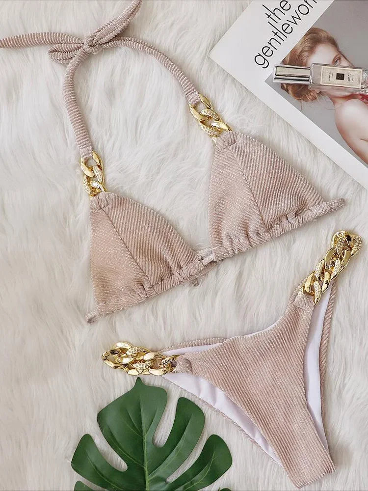 Biquíni Nidóre Lux Rhinestone – Elegância com Brilho