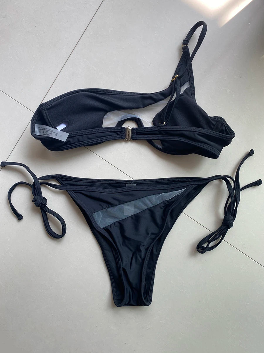 Biquíni Nidóre Asymmetric Mesh – Modernidade e Charme