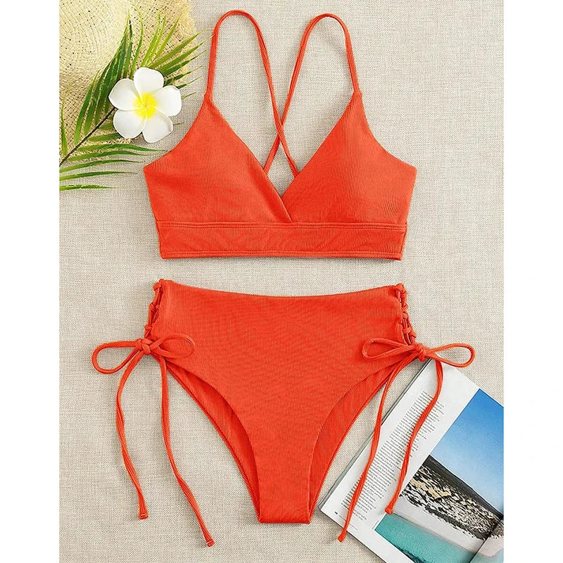 Biquíni Nidóre High-Waist – Elegância e Conforto